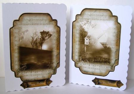 Masculine Shaped Toppers Sepia Lanscape by Margaret McCartney