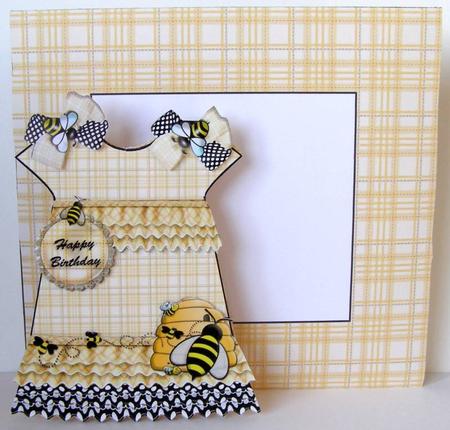 Busy Bees Dress Card & Envelope by Margaret McCartney