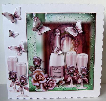 Shimmering Pink Champagne and Roses Topper by Margaret McCartney