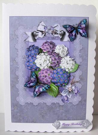 Beautiful Hydrangea Card Topper by Margaret McCartney