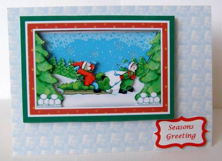 Sledging Fun Christmas Tunnel Sheet by Margaret McCartney