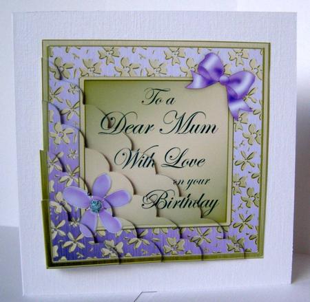 Floral Elegance Mum Birthday Scallop Corner Side Stacker by Margaret McCartney