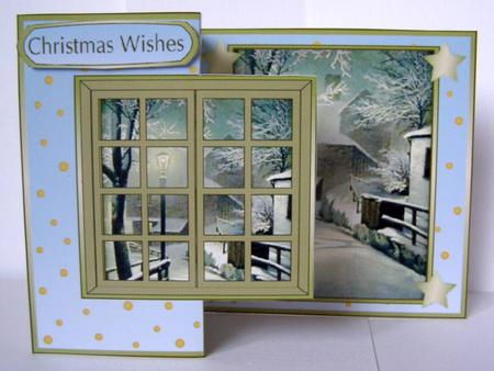 Christmas Scene and Window Fold Back 2 by Margaret McCartney