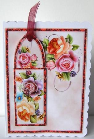 English Roses - Bookmark Card by Margaret McCartney