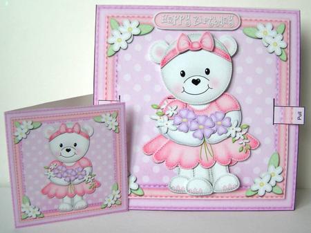 3D Teddy Tess's Flowers Animated Moveable Wobble Head Kit by Margaret McCartney