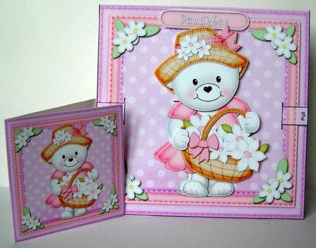3D Teddy Tess's Basket Animated Moveable Wobble Head Kit by Margaret McCartney
