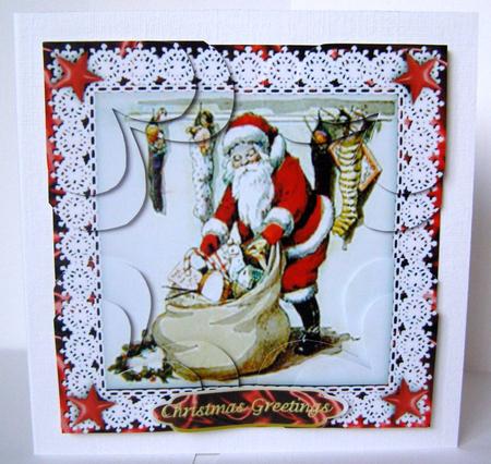 Vintage Santa Heart Shaped Quadro Corner Stacker by Margaret McCartney