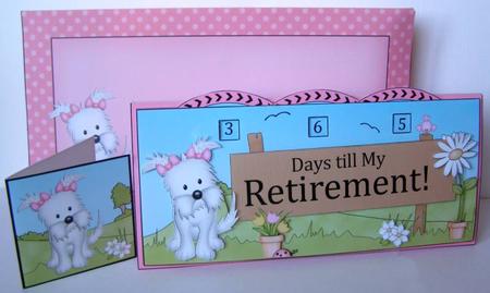 3D Westie Dog Sleeps Till Retirement Countdown Moveable by Margaret McCartney
