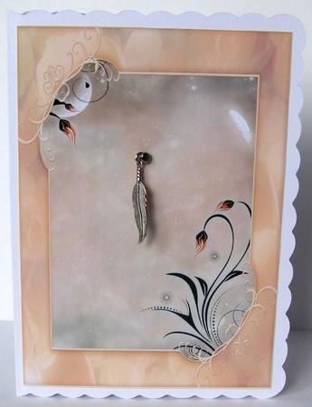 Framed Fantasy Background in Peachy Tones by Margaret McCartney