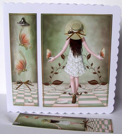 Topper and Bookmarks Butterflie Girl by Margaret McCartney