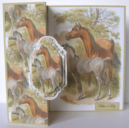 Horse and Foal Small No Hole Fold Back Card by Margaret McCartney
