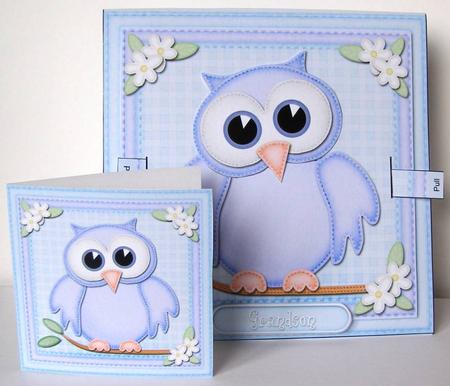 3D Hoot the Owl Animated Moveable Wobble Head Card by Margaret McCartney