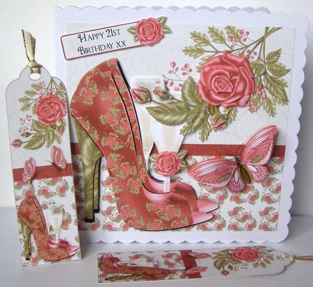 Floral Shoe and Champagne Mini Birthday Kit by Margaret McCartney