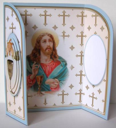 First Communion Blue 5 x 7 Gatefold Mini Kit by Margaret McCartney