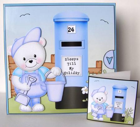 3D Teddy Ed Sleeps Till My Holiday Countdown Moveable by Margaret McCartney