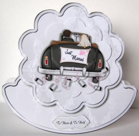 Just Married Scalloped Rocker Card Kit with Pyramage and Env by Margaret McCartney