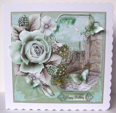 Beautiful Into the Rose Patio Card Topper by Margaret McCartney