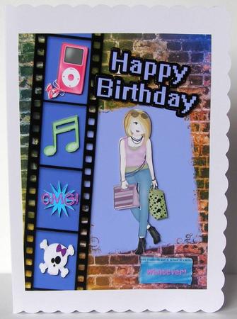 Funky Teenager Birthday A4 Card by Margaret McCartney