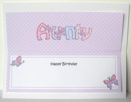 Birthday Aunty Large Dl Matching Insert by Margaret McCartney