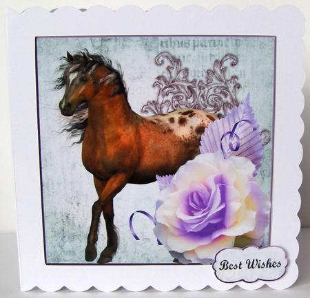 Nikita Purple Rose Card Top & Insert by Margaret McCartney