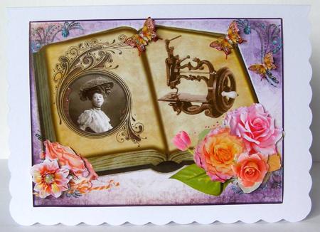 Gibson Girl Steampunk Sewing Book & Rose Decoupage by Margaret McCartney
