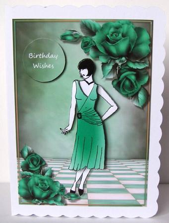 1920's Chic in Teal + Decoupage by Margaret McCartney