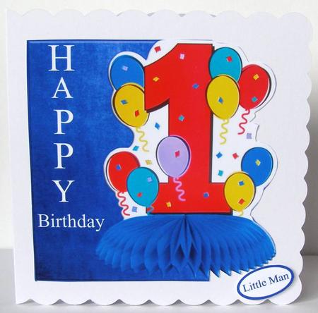 Happy Birthday Over the Edge # 1 Blue by Margaret McCartney