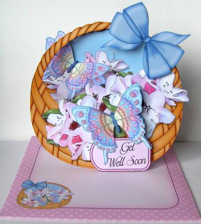 3D Flowers & Butterfly Rocking Baskets by Margaret McCartney