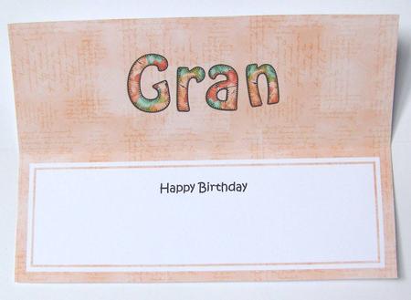Birthday Gran Matching Large Dl Insert by Margaret McCartney