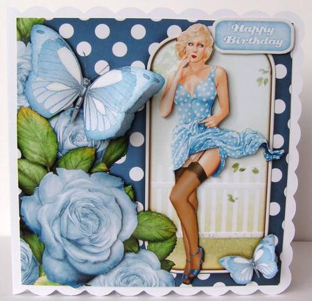 1950's Pin Up Girl Eva Grace Mini Kit (light Blue) by Margaret McCartney