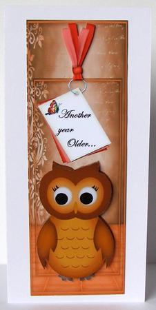 Large Dl Card Wise Owl Birthday by Margaret McCartney