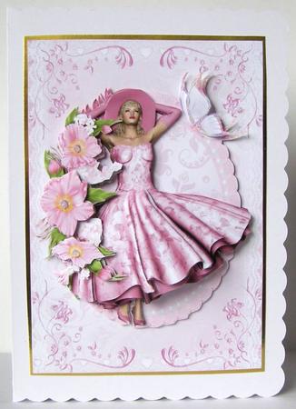 1950's Lady Flowers and Butterfly Mini Kit by Margaret McCartney