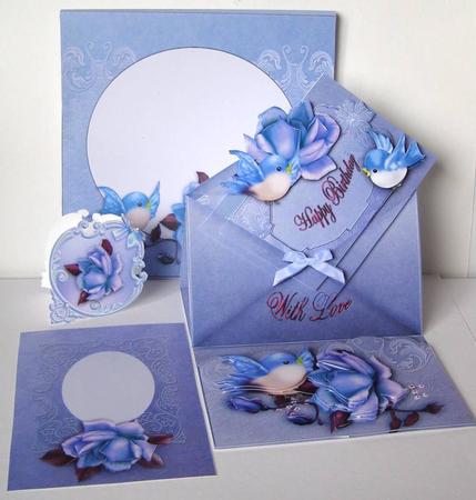 Blue Bird Mutation Envelope Easel by Margaret McCartney