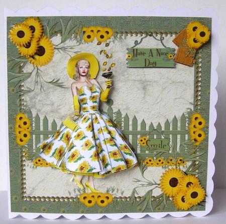 1950's Sunflower Lady Mini Kit by Margaret McCartney