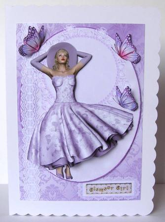 1950's Lilac Butterfly Lady Mini Kit by Margaret McCartney
