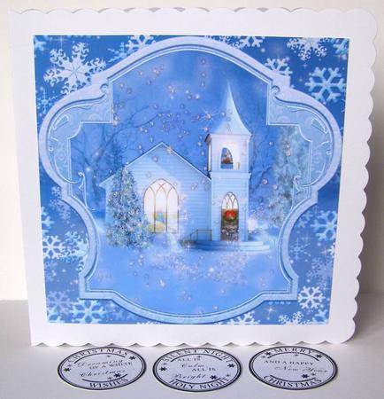 Snowy Christmas Church by Margaret McCartney