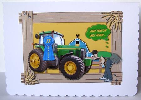 Giant Tractor in Wooden Frame Qs by Margaret McCartney