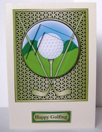 Happy Golfing Inverted Pyramid by Margaret McCartney