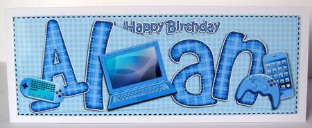 Birthday Alan Large Dl Quick Card 3D Decoupage by Margaret McCartney