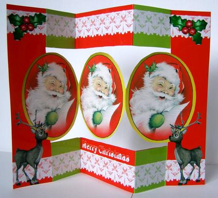Christmas Cheer Folded Tri Shutter Card by Margaret McCartney