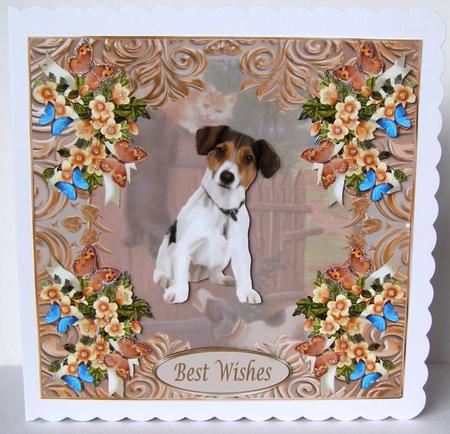 Vintage Cats & Dogs in the Garden 8x8ins Mini Kit by Margaret McCartney