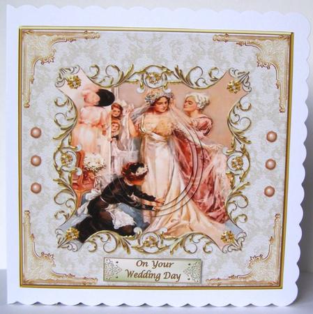 Vintage Wedding Day 8 x 8ins Mini Kit by Margaret McCartney