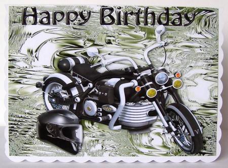 Black Motorbike on Silver Mettalic Effect by Margaret McCartney