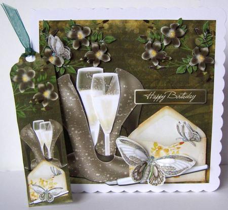 Birthday Anniversary or Other Shoe and Champagne Kit by Margaret McCartney