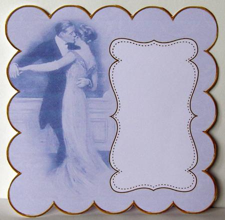 Blue Dancing Couple Plain 8in Scallop Insert Panel by Margaret McCartney