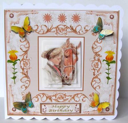 Vintage Lady & Her Horse 8 x 8ins Mini Kit by Margaret McCartney