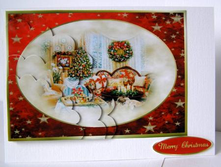 Christmas Scalloped Edge Corner Stacker Card by Margaret McCartney