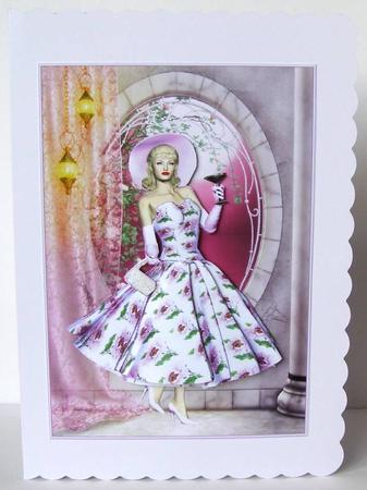 1950's Lady Cocktail Hour Decoupage by Margaret McCartney