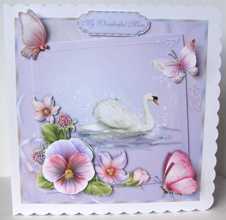 The Pansy Swan 8" Square Card Mini-kit by Margaret McCartney