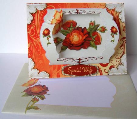 Sunset Roses Bow Window Card Kit by Margaret McCartney